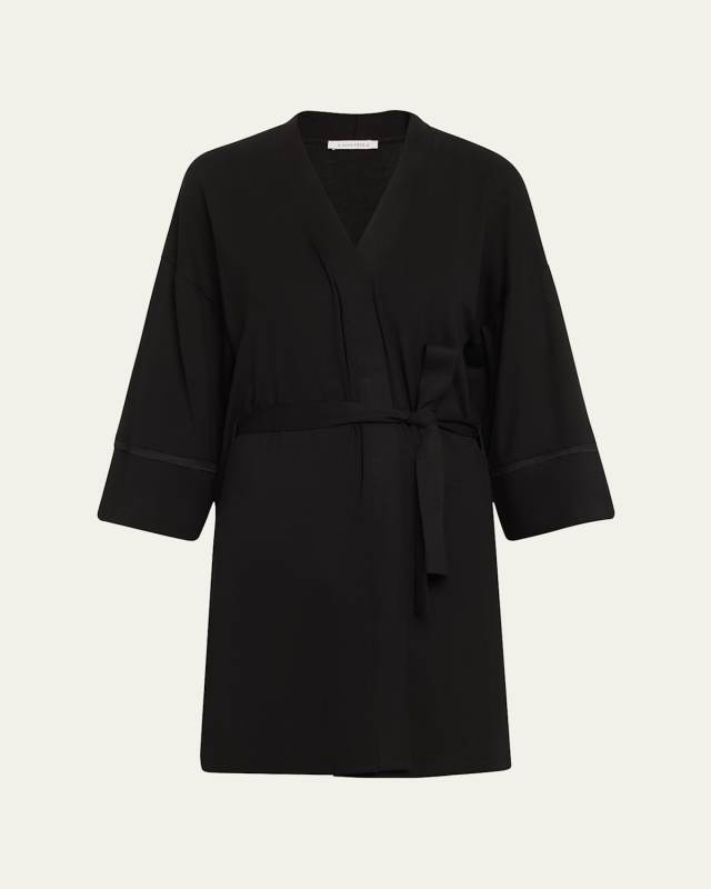 Aurore Lace-Trim Kimono Robe